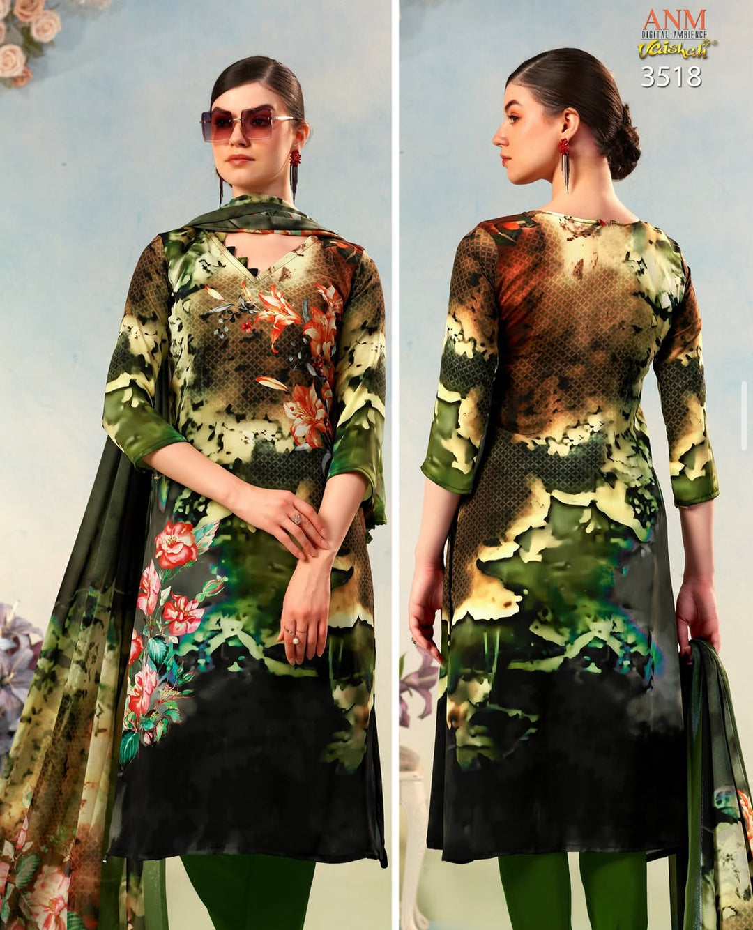 Vaishali 3518 - Digital Print - Unstitched - Summer Crepe Unstitched Designer