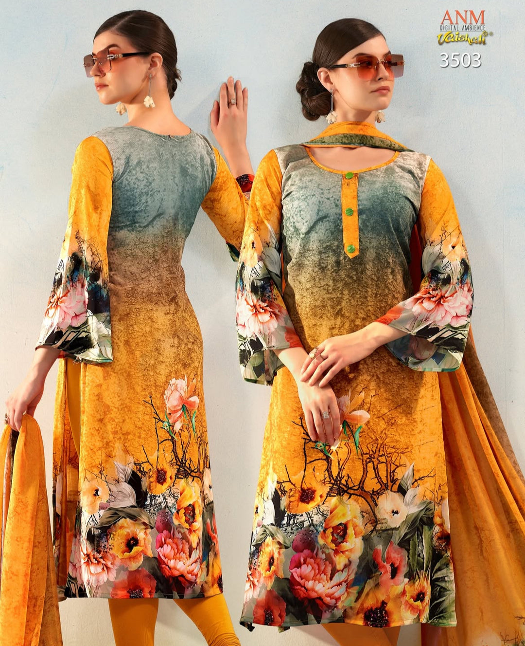 Vaishali 3503 - Digital Print - Unstitched - Summer Crepe Unstitched Designer