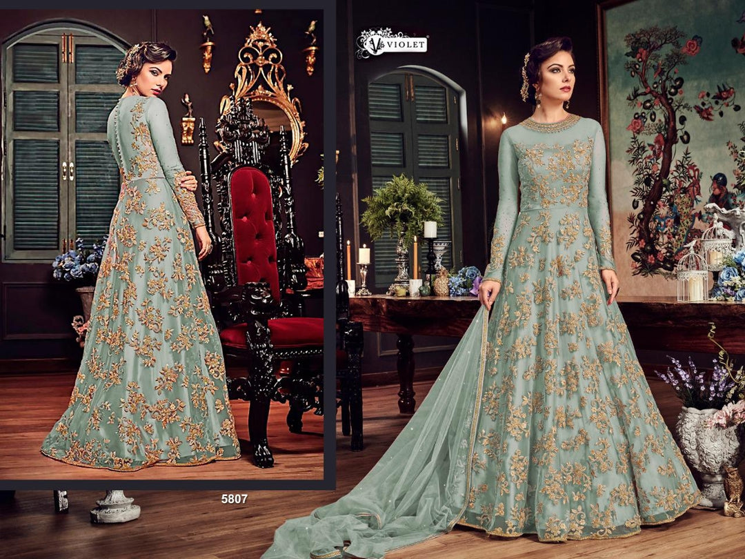 Violet - 5807 - Grey Anarkali