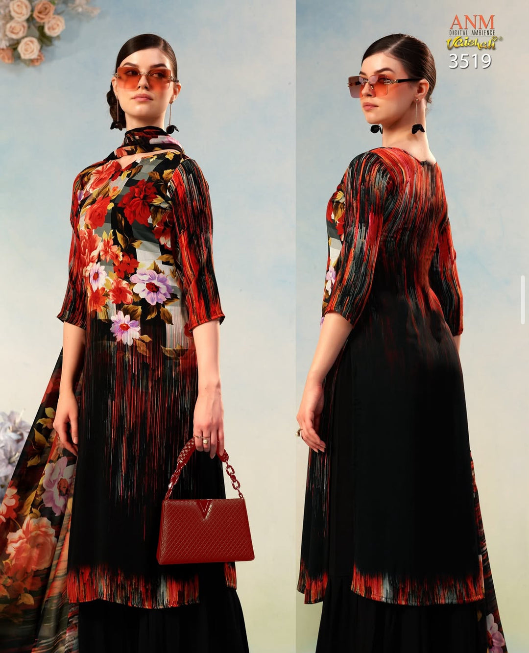 Vaishali 3519 - Digital Print - Unstitched - Summer Crepe Unstitched Designer