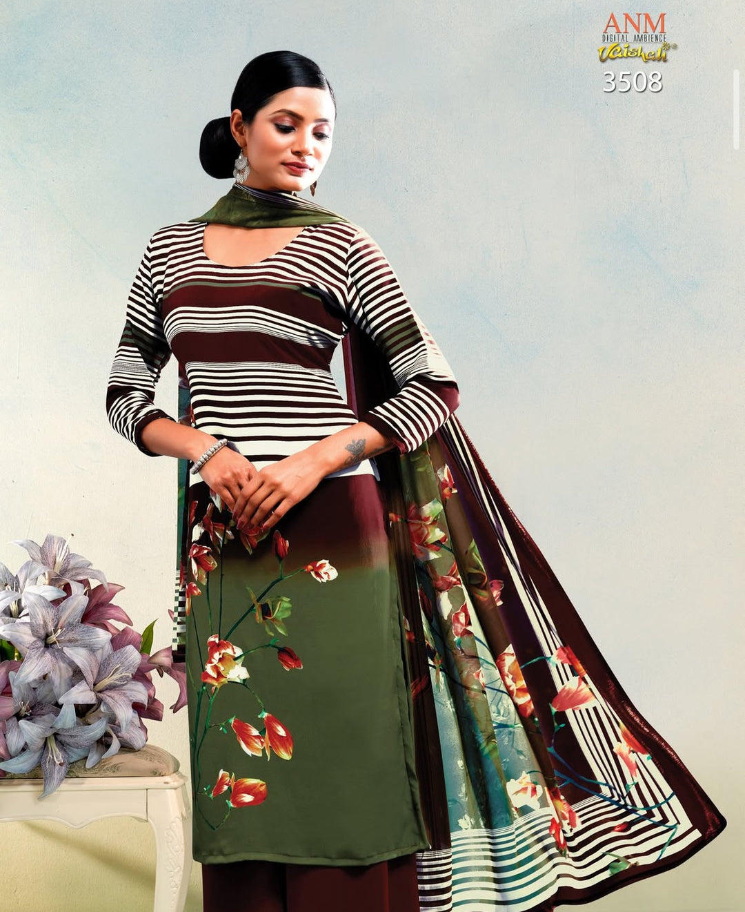 Vaishali 3508 - Digital Print - Unstitched - Summer Crepe Unstitched Designer