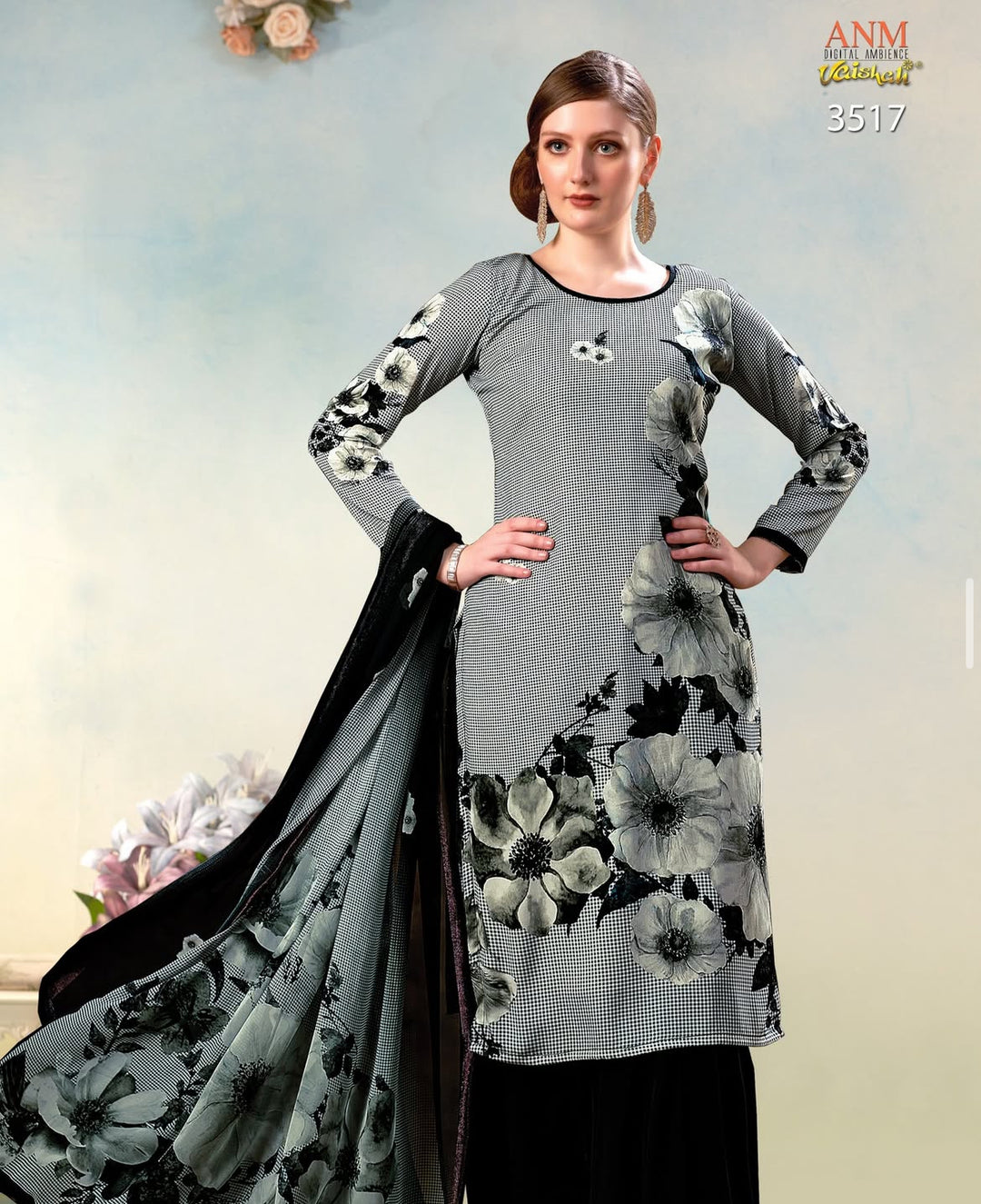 Vaishali 3517 - Digital Print - Unstitched - Summer Crepe Unstitched Designer