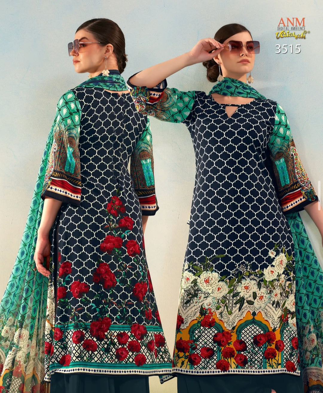 Vaishali 3515 - Digital Print - Unstitched - Summer Crepe Unstitched Designer