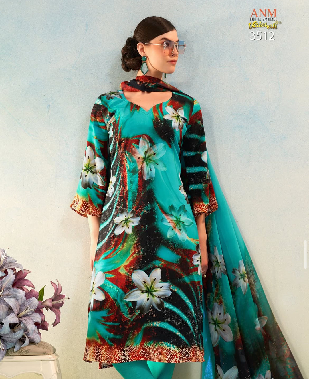 Vaishali 3512 - Digital Print - Unstitched - Summer Crepe Unstitched Designer