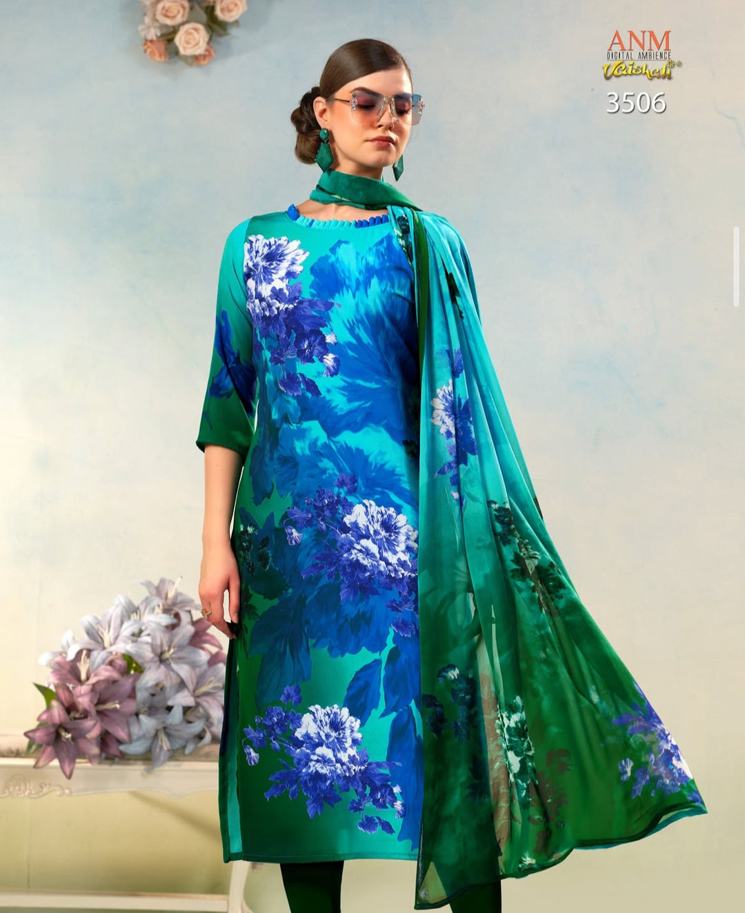 Vaishali 3506 - Digital Print - Unstitched - Summer Crepe Unstitched Designer
