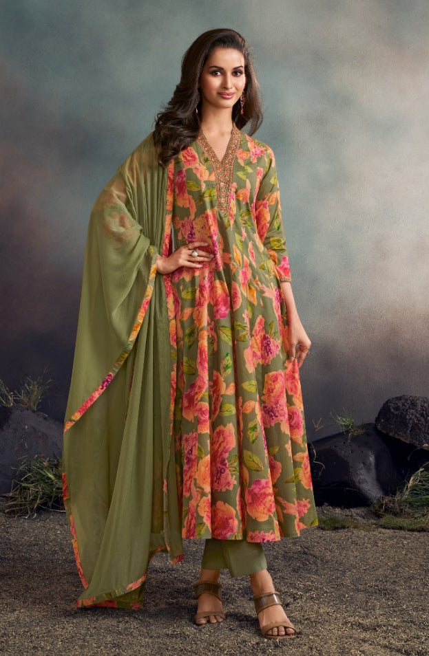 Zainab - 11063 - Cotton/Lawn A line Dress - 3 Pcs