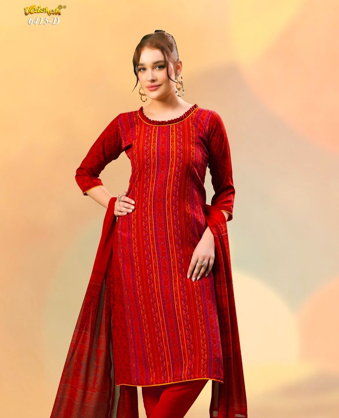 Vaishali 6415- Prints A,B , C , D , E & F   - Unstitched - Summer Crepe Unstitched Designer