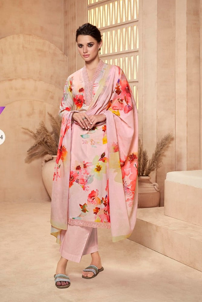 Viradi 18 - 1864 - Pink - Cotton Digital Print - 3Pcs Suit