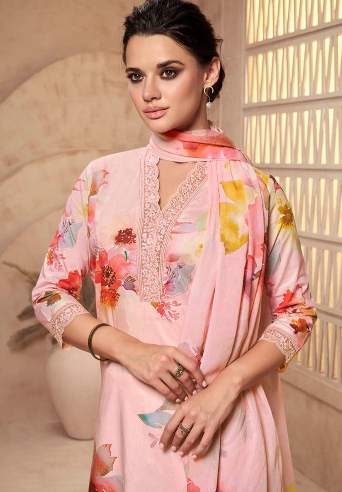 Viradi 18 - 1864 - Pink - Cotton Digital Print - 3Pcs Suit