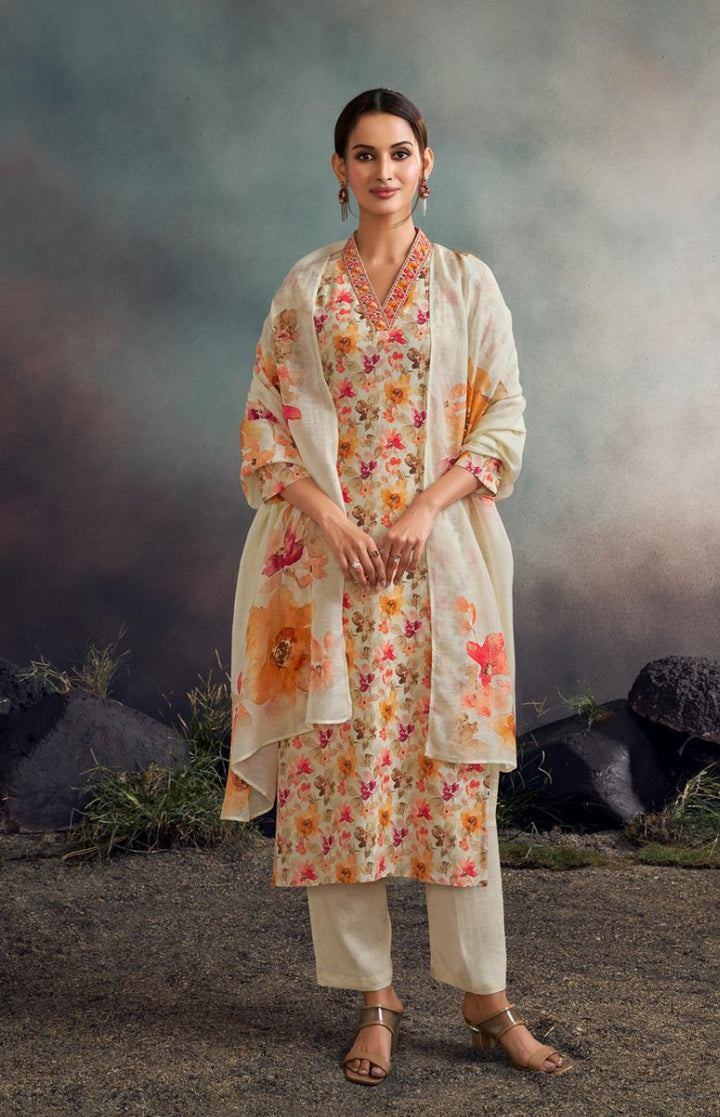 Amina - 11091 - Pure Silk Shalwar Kameez - 3 Pcs