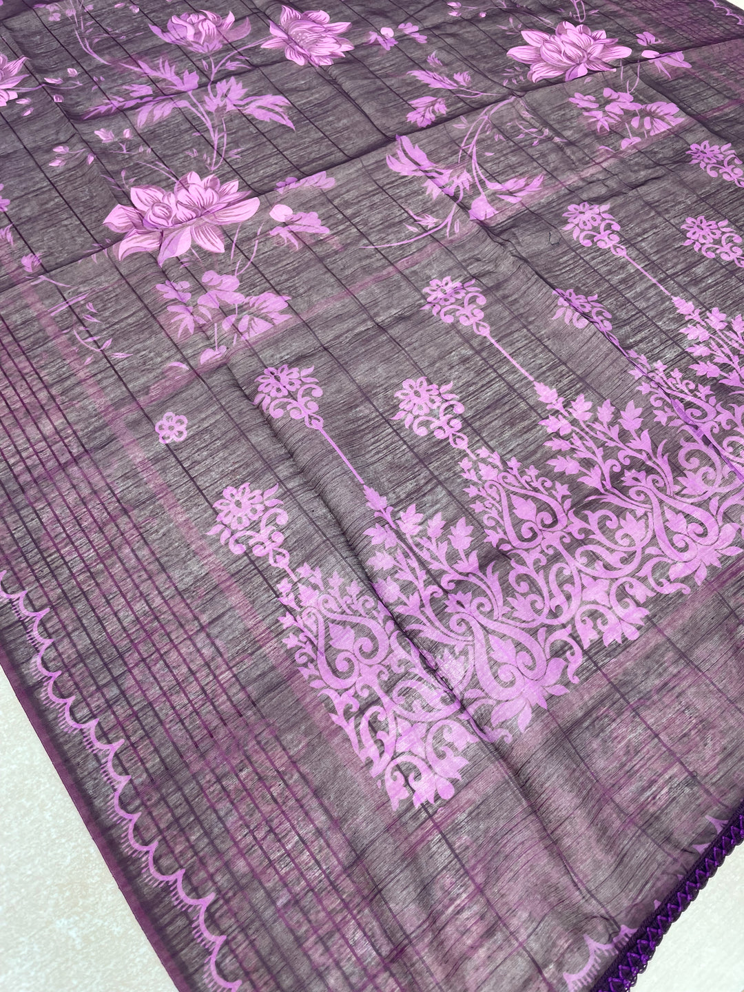 Tabeer – Purple Karma Collection inspired Lawn Suit - 3pcs