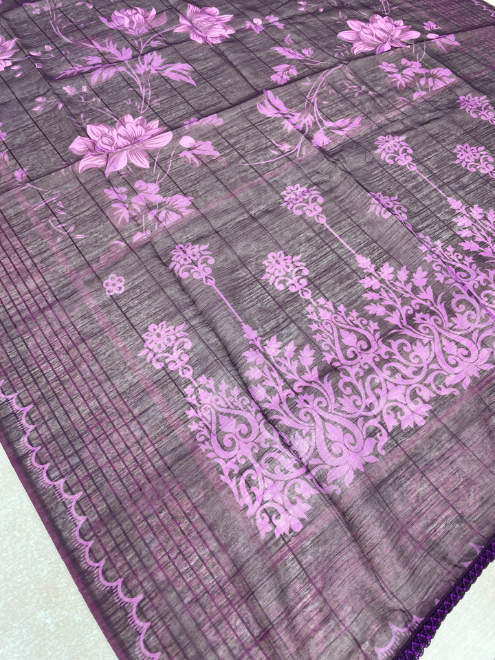 Tabeer – Purple Karma Collection inspired Lawn Suit - 3pcs