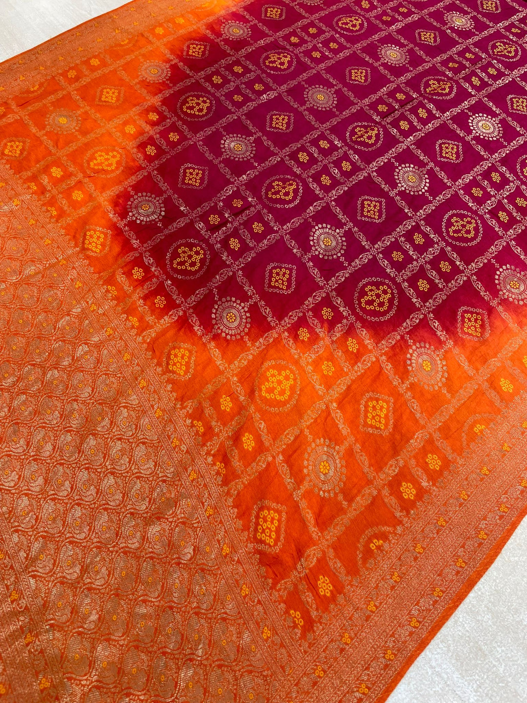 Hooriya - Orange Embroidered Anarkali with Jacquard Dupatta - 3 Pcs