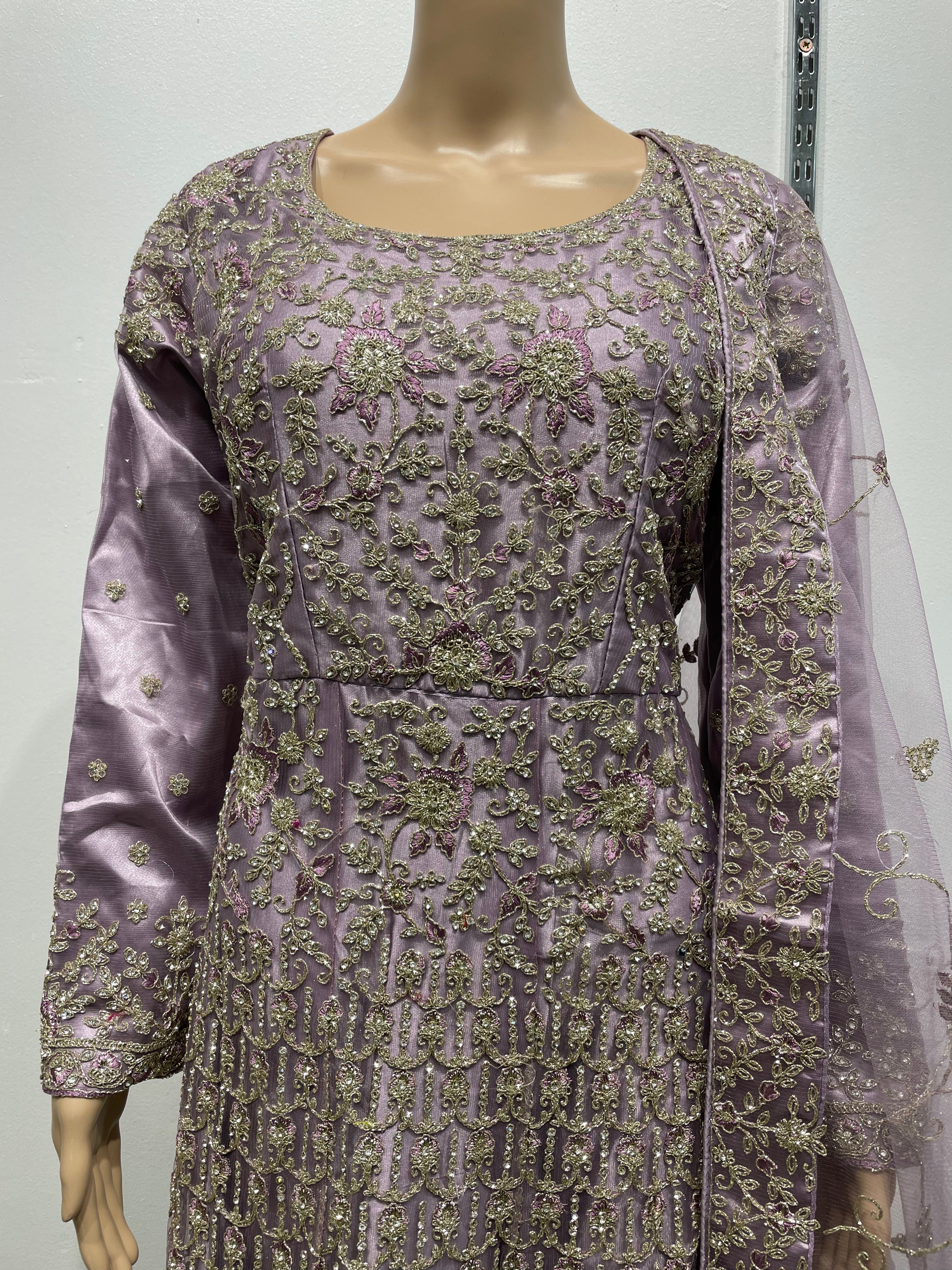 G1 - Dusty lavender Heavy Embroidered Gown