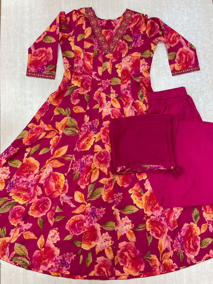 Zainab - 11061 - Cotton/Lawn A line Dress - 3 Pcs
