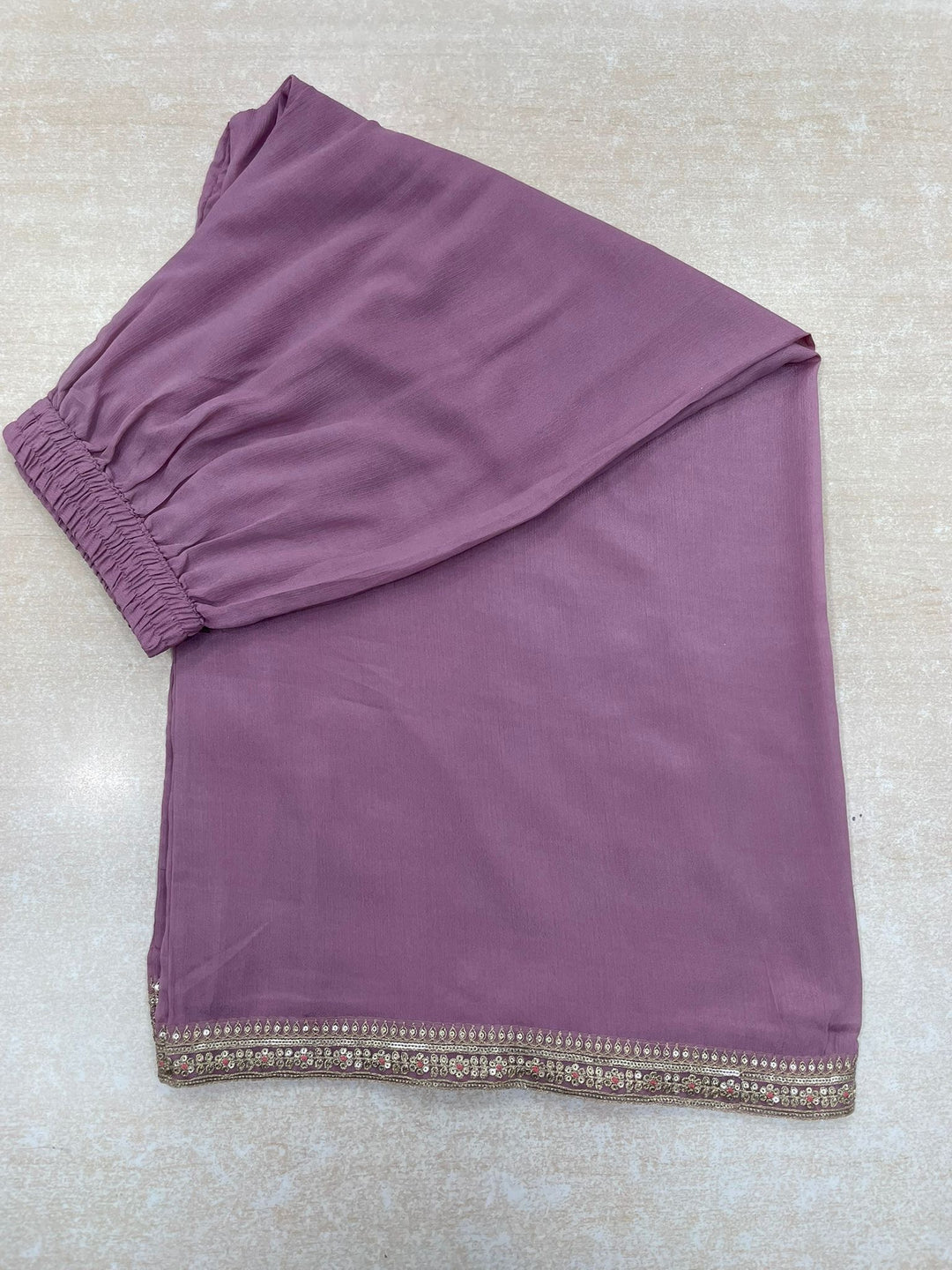 Elham – Lavender Masoori Embroidered Suit Set with Printed Dupatta - 3pcs
