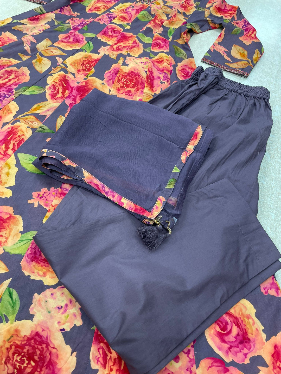 Zainab - 11062 - Cotton/Lawn A line Dress - 3 Pcs