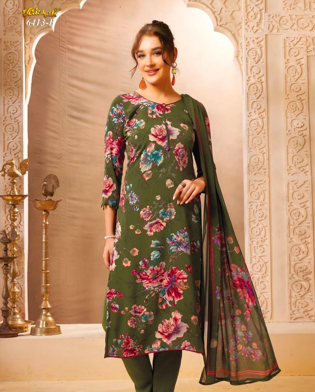 Vaishali 6413- Prints A,B , C & D   - Unstitched - Summer Crepe Unstitched Designer
