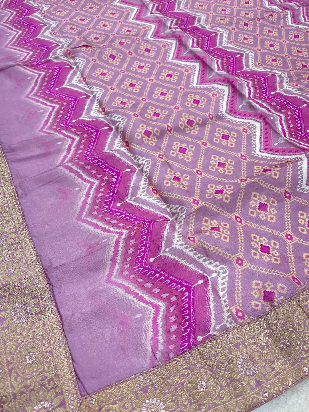 Yasmin - Pink Bhagalpuri Silk Frock with Digital Print Dupatta - 2pcs