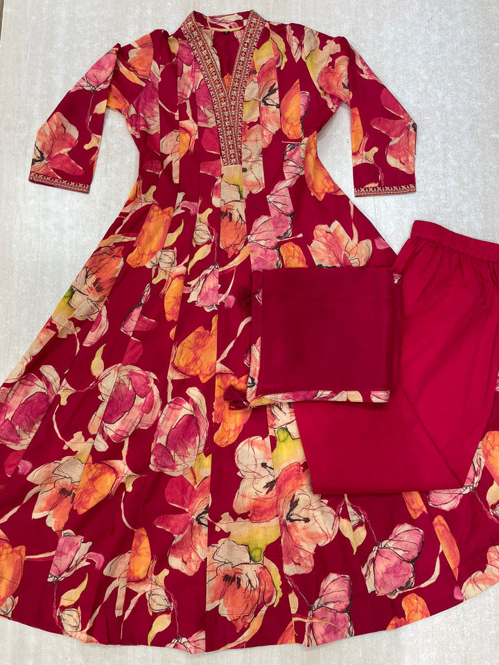 Zainab - 11068 - Cotton/Lawn A line Dress - 3 Pcs