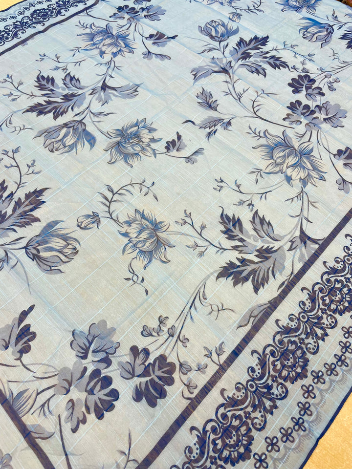 Tabeer – Sky Blue Karma Collection inspired Lawn Suit - 3pcs