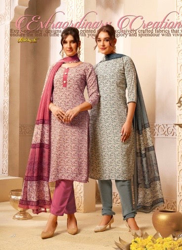 Vaishali 6417- Prints A,B , C & D   - Unstitched - Summer Crepe Unstitched Designer