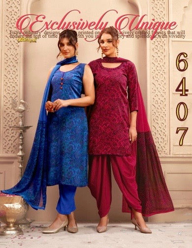 Vaishali 6407- Prints A,B , C & D   - Unstitched - Summer Crepe Unstitched Designer