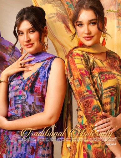 Vaishali 6408- Prints A,B , C & D   - Unstitched - Summer Crepe Unstitched Designer