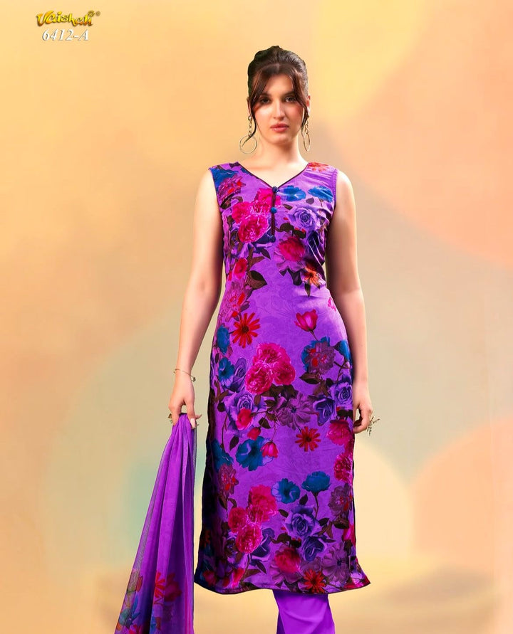 Vaishali 6412- Prints A,B , C & D   - Unstitched - Summer Crepe Unstitched Designer