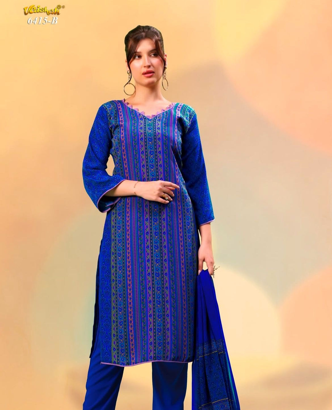 Vaishali 6415- Prints A,B , C , D , E & F   - Unstitched - Summer Crepe Unstitched Designer