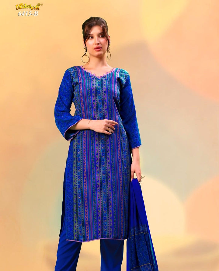Vaishali 6415- Prints A,B , C , D , E & F   - Unstitched - Summer Crepe Unstitched Designer