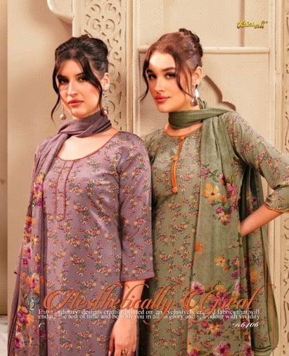 Vaishali 6406 - Prints A,B , C & D   - Unstitched - Summer Crepe Unstitched Designer