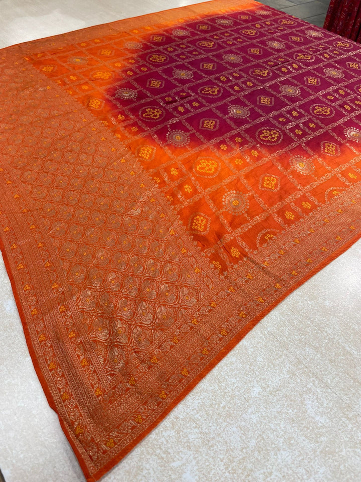 Hooriya - Orange Embroidered Anarkali with Jacquard Dupatta - 3 Pcs