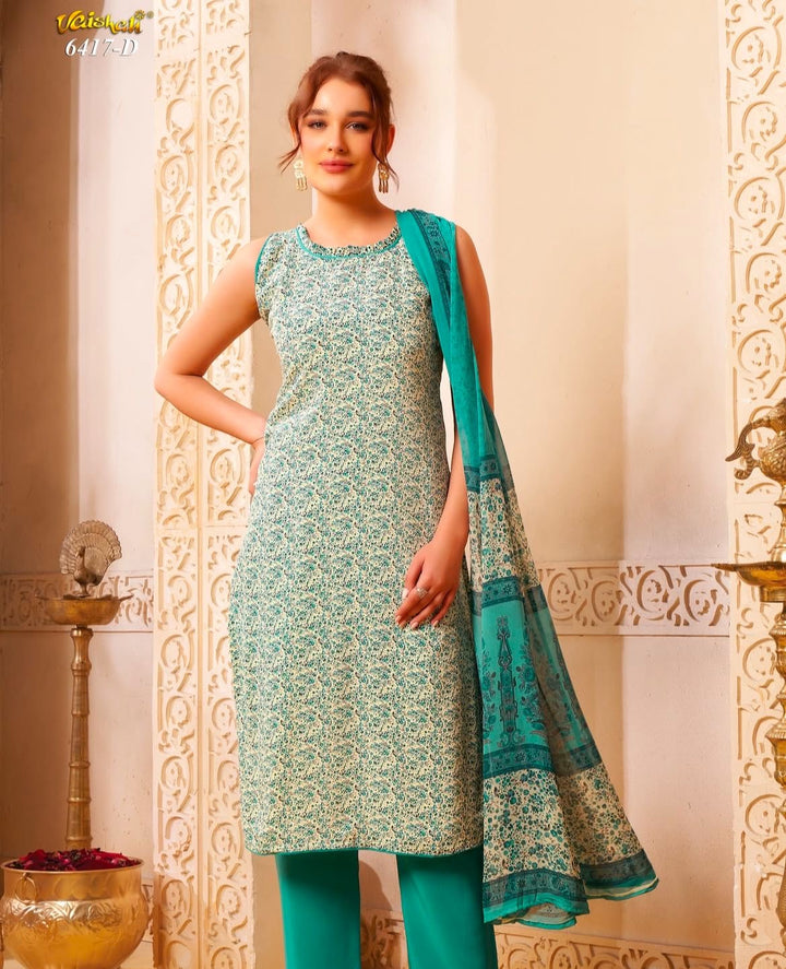 Vaishali 6417- Prints A,B , C & D   - Unstitched - Summer Crepe Unstitched Designer
