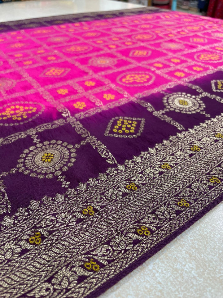 Hooriya - Purple Embroidered Anarkali with Jacquard Dupatta - 3 Pcs