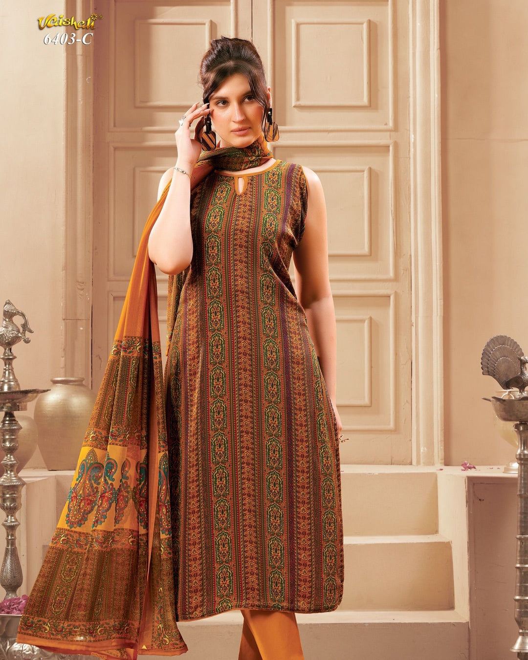 Vaishali 6403 - Prints A,B , C & D - Unstitched - Summer Crepe Unstitched Designer