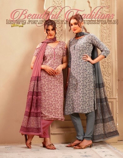 Vaishali 6414- Prints A,B , C & D   - Unstitched - Summer Crepe Unstitched Designer