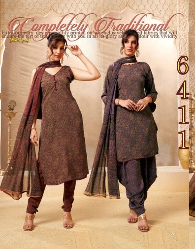 Vaishali 6411- Prints A,B , C & D   - Unstitched - Summer Crepe Unstitched Designer