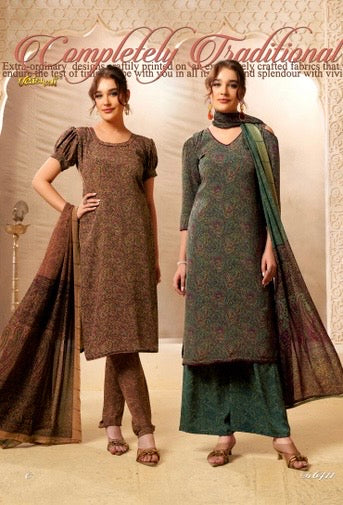 Vaishali 6411- Prints A,B , C & D   - Unstitched - Summer Crepe Unstitched Designer