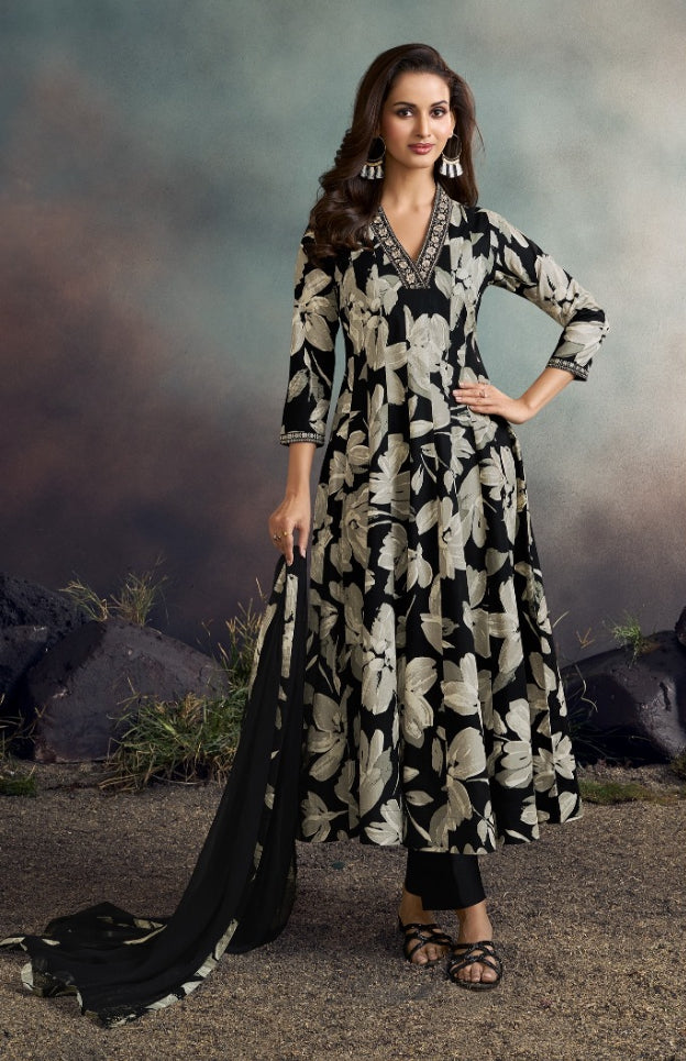 Zainab - 11065 - Cotton/Lawn A line Dress - 3 Pcs