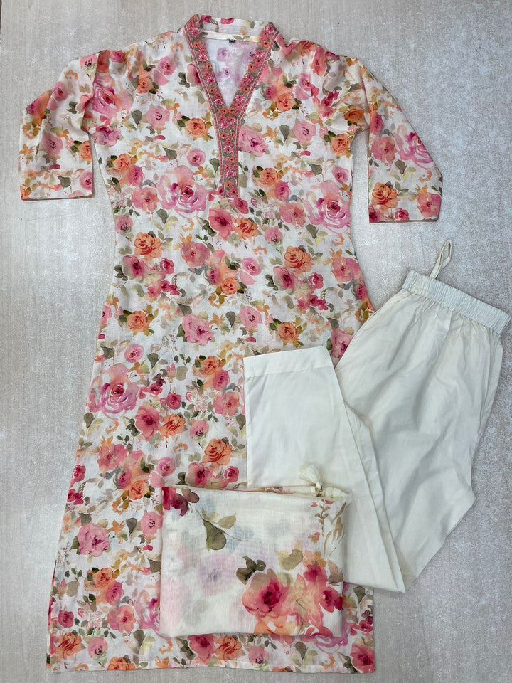 Amina - 11088 - Pure Silk Shalwar Kameez - 3 Pcs