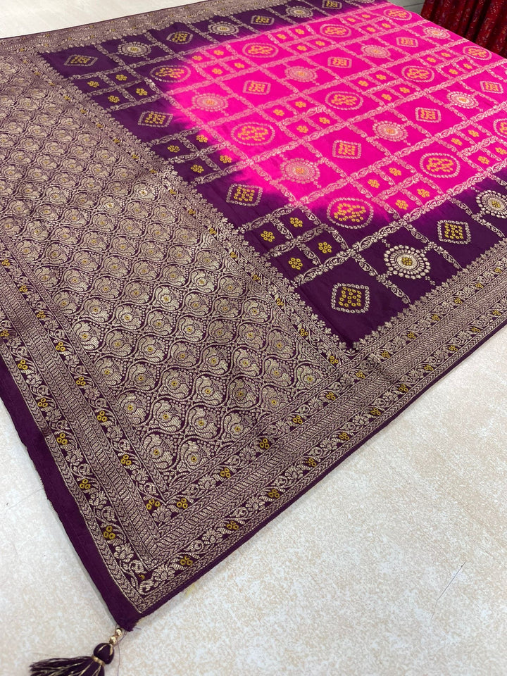 Hooriya - Purple Embroidered Anarkali with Jacquard Dupatta - 3 Pcs