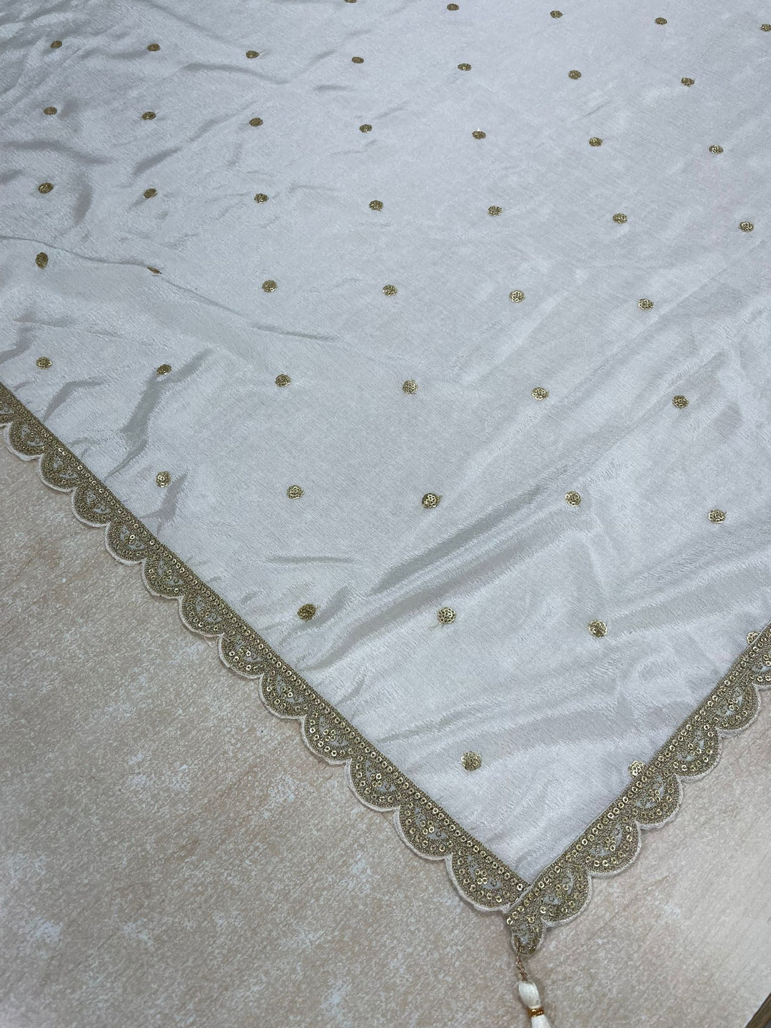 Nura - Cream - Pure Silk Printed Plazo Kameez with Georgette Dupatta - Co-ord - 3pcs