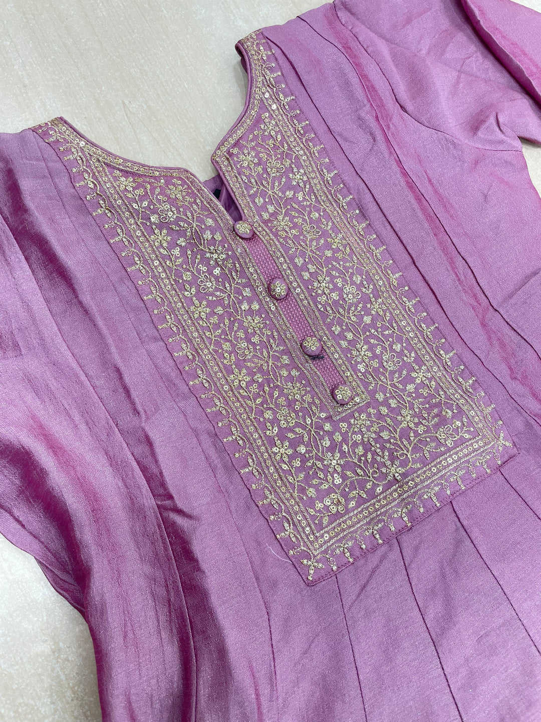 Yasmin - Pink Bhagalpuri Silk Frock with Digital Print Dupatta - 2pcs