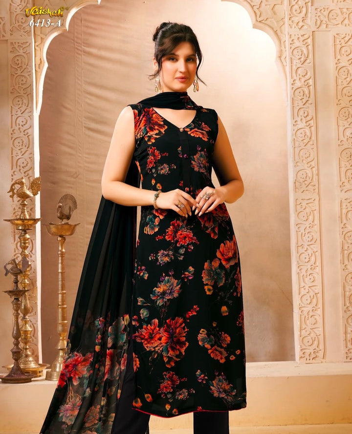 Vaishali 6413- Prints A,B , C & D   - Unstitched - Summer Crepe Unstitched Designer