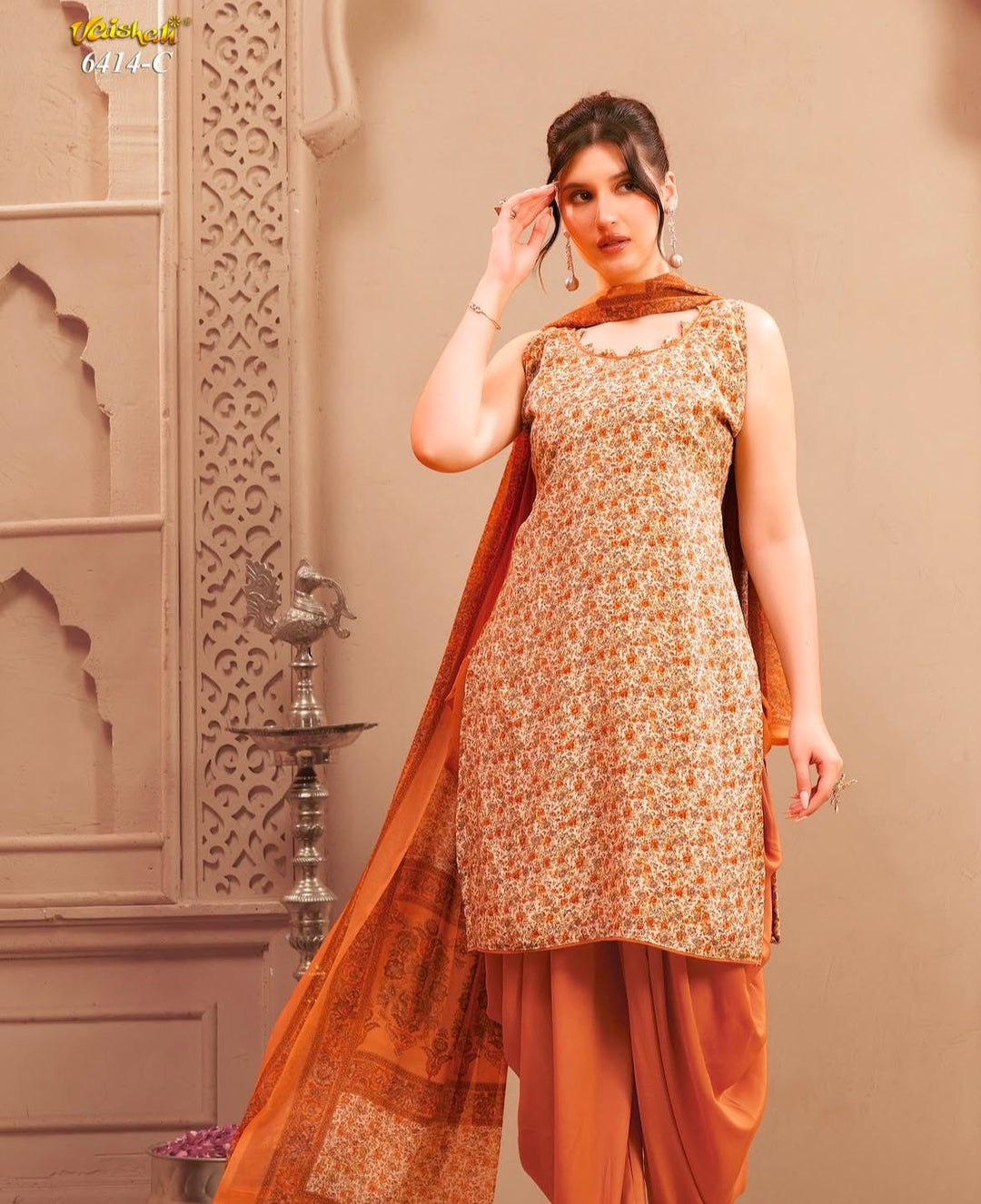 Vaishali 6414- Prints A,B , C & D   - Unstitched - Summer Crepe Unstitched Designer