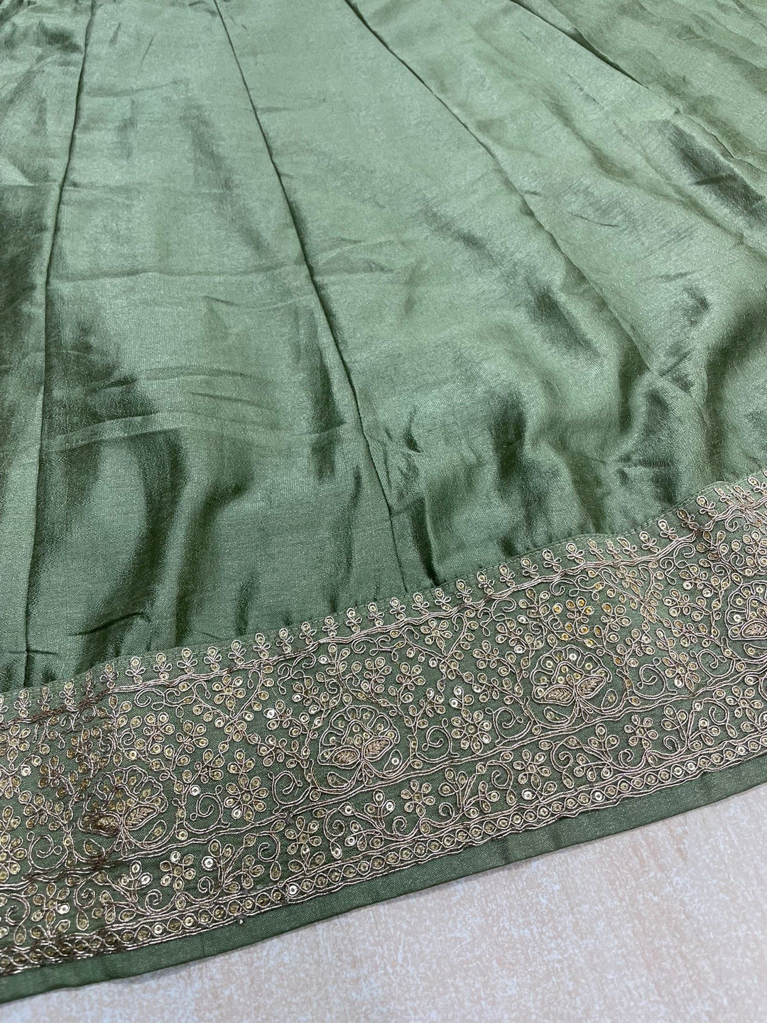 Marwah - Green Embroidered Anarkali with Net Dupatta - 3 Pcs