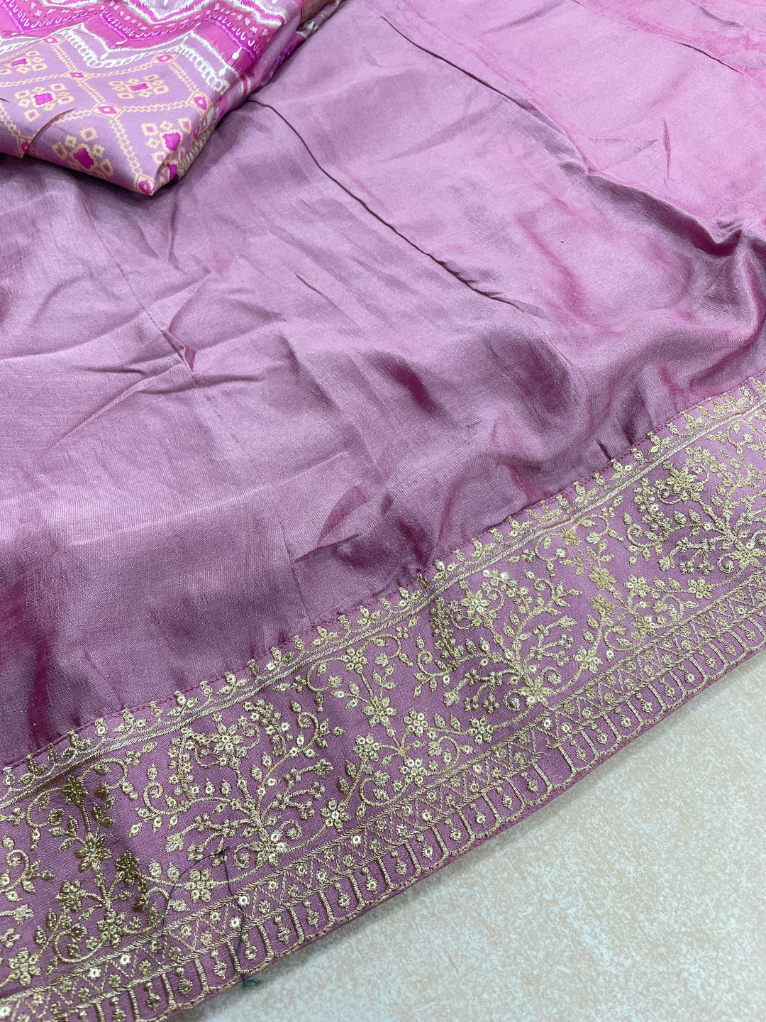 Yasmin - Pink Bhagalpuri Silk Frock with Digital Print Dupatta - 2pcs