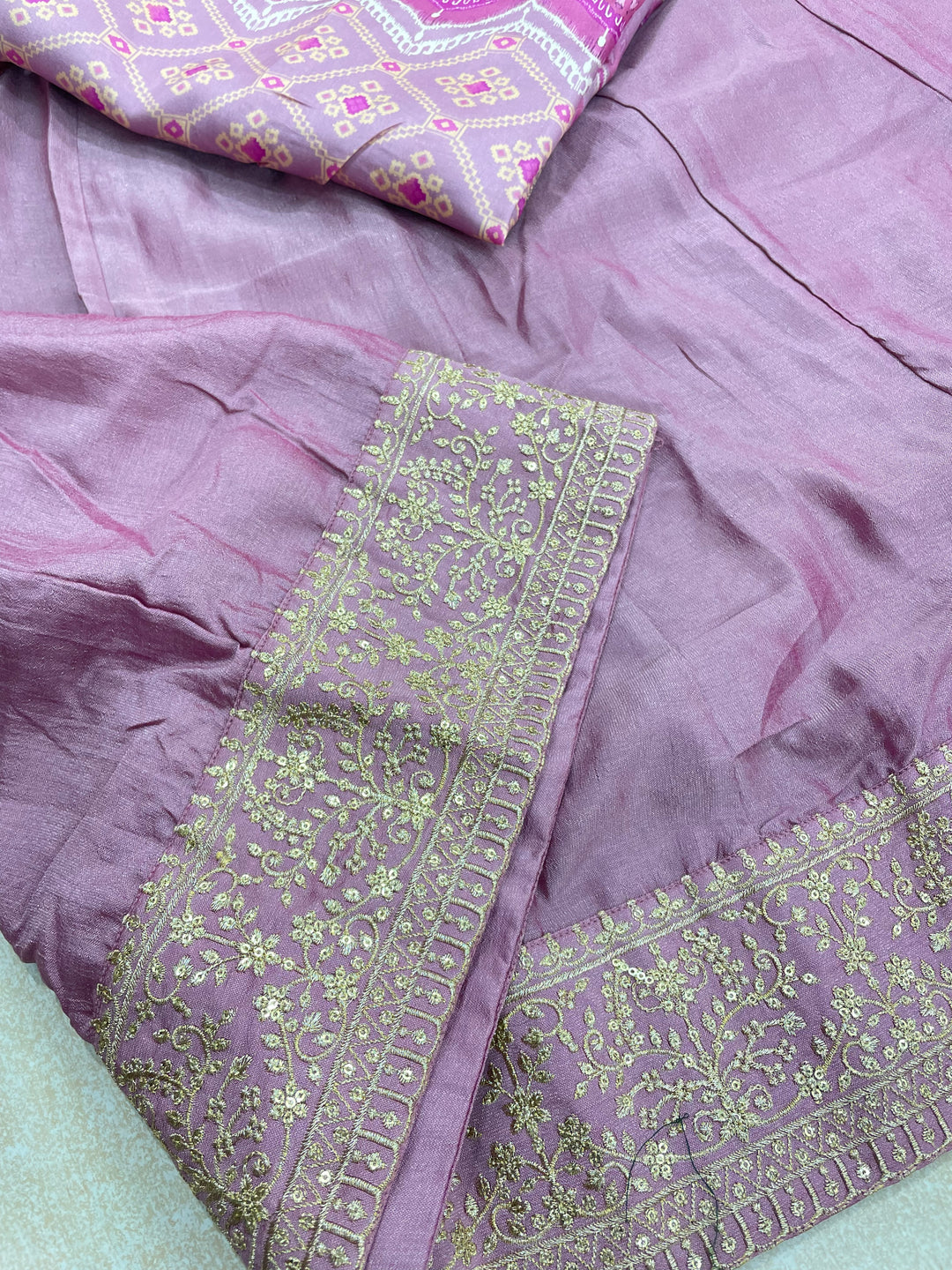 Yasmin - Pink Bhagalpuri Silk Frock with Digital Print Dupatta - 2pcs