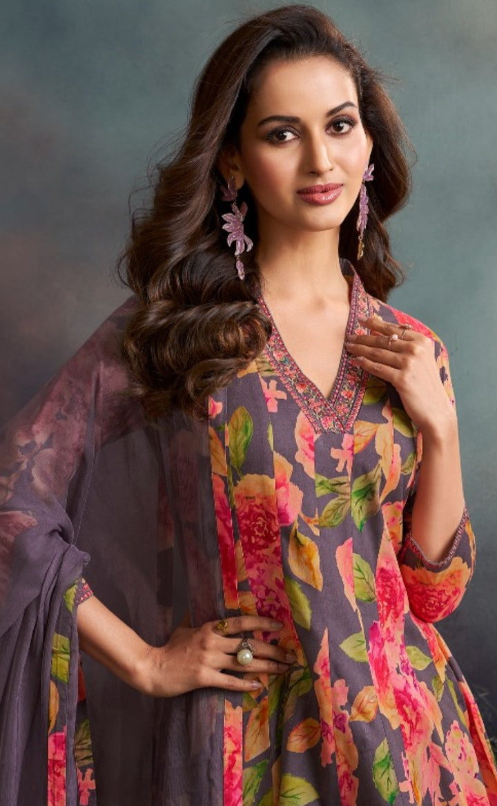Zainab - 11062 - Cotton/Lawn A line Dress - 3 Pcs